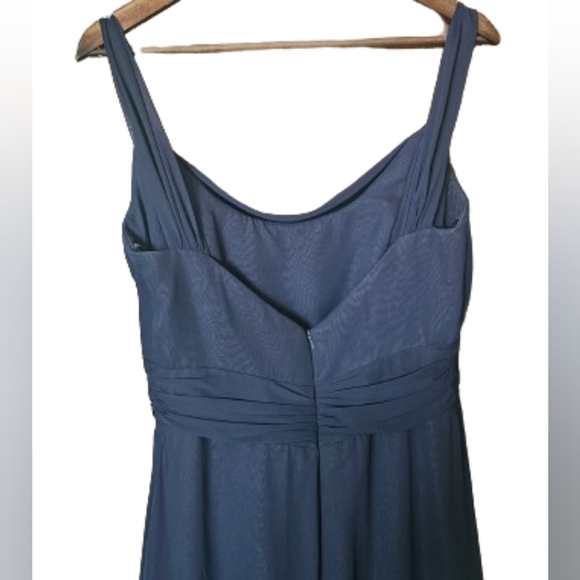 Lazaro Navy Blue Chiffon Formal Maxi Dress - Picture 5 of 5